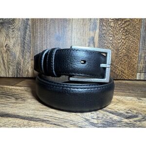 Mens Sz 42 Full Grain Leather Belt Black
